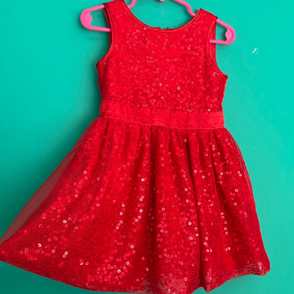 Toddler red sparkly party dress